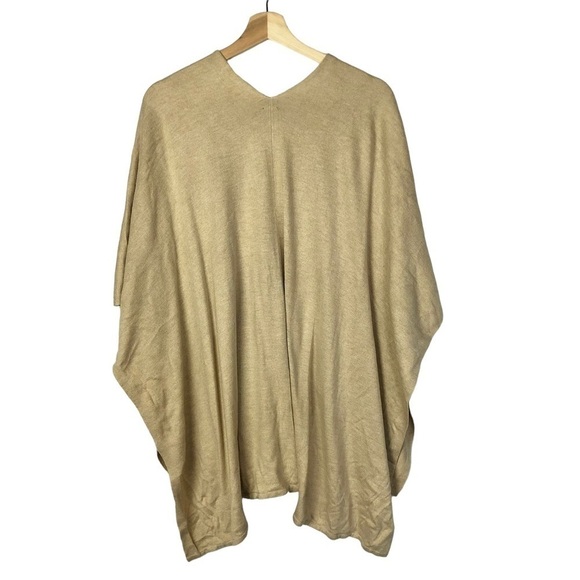Echo Light Brown Knit Pullover Shawl Cardigan Sweater OS - Picture 3 of 4